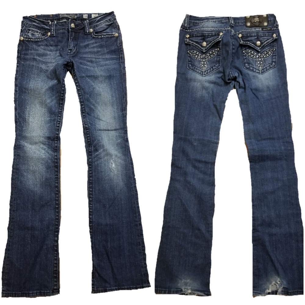 Miss Me women's destroyed bootcut jeans size 28